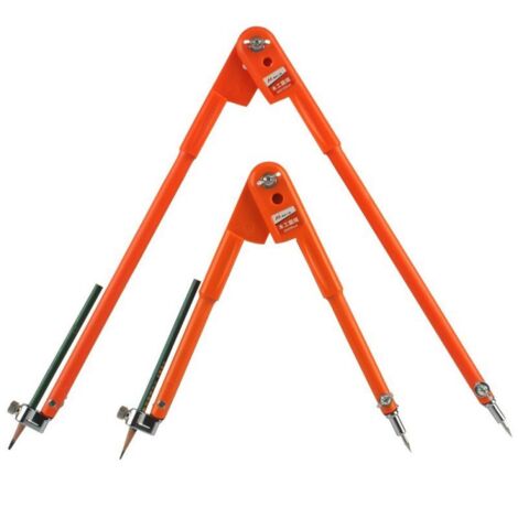 Lot de 2 compas professionnels pour travail du bois avec aile et porte-crayon 450 mm et 750 mm