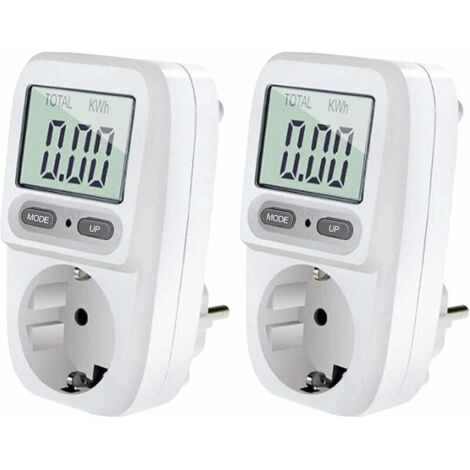 [Lot de 2] Compteur consommation d'énergie Compteur puissance compteur d'électricité prise Compteur coût énergétique Compteur consommation d'énergie Prise moniteur d'utilisation d'électricité