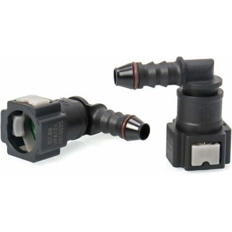 Lot de 2 Connecteur de Tuyau de Carburant de Voiture , Raccord durite essence , connecteur rapide à 90 degrés , plastique 7.89mm Connecteur ID6