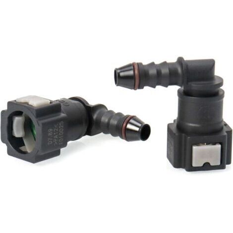 Lot de 2 Connecteur de Tuyau de Carburant de Voiture, Raccord durite essence, connecteur rapide à 90 degrés, plastique 7.89mm Connecteur ID8