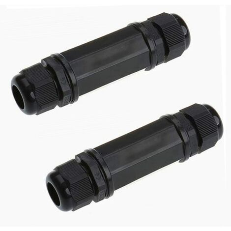 Lot de 2 connecteurs blindés RJ45 étanches Cat5/5e/6 8P8C IP67 Ethernet LAN mâle double tête extérieur LAN coupleur adaptateur femelle vers femelle