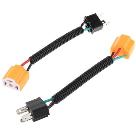 Lot de 2 connecteurs de faisceau de câbles en céramique H4 9003 pour phares de voiture