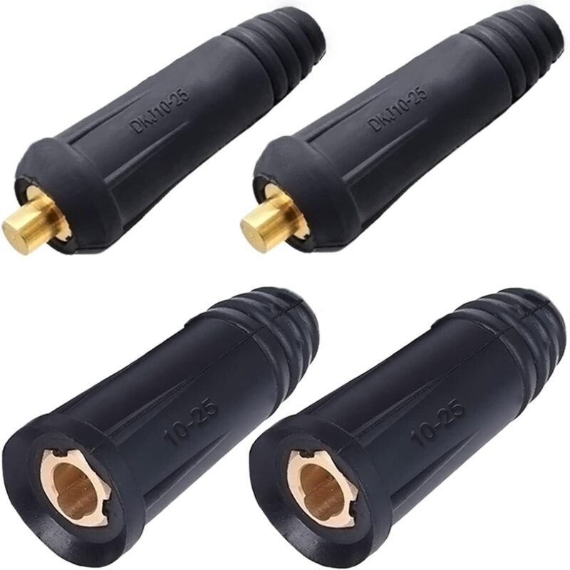 Lot de 2 connecteurs rapides pour câbles de soudage DINSE 100 A - 200 A DKJ10-25 DKZ10-25 SQ-MM (6 - 4) mâle-femelle pour accessoires de machine à
