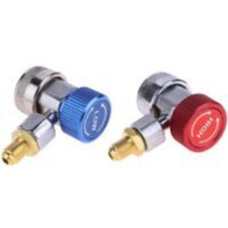 Lot de 2 connecteurs rapides R134A pour climatisation automobile – Raccords haute/basse pression – Aluminium et acier – Installation simple