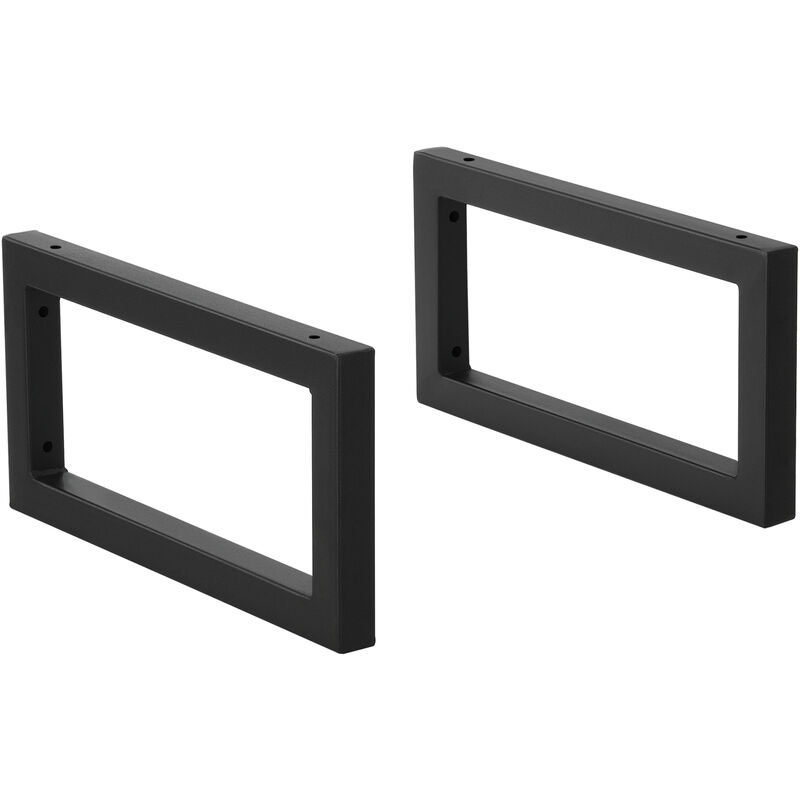 [en.casa] - Lot de 2 Supports Muraux diy en Acier 40 x 20 cm Noir Mat