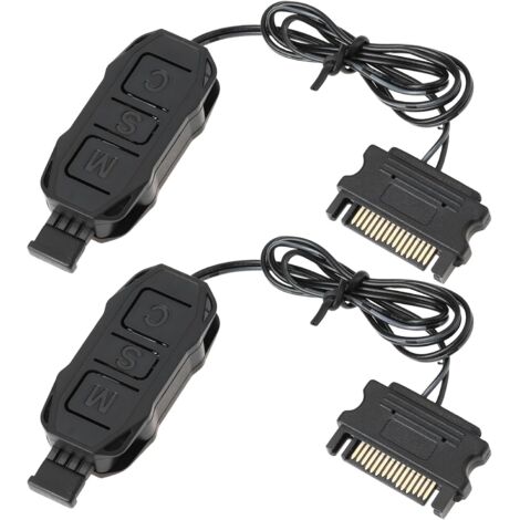 Lot de 2 Contrôleurs d'alimentation ARGB 5V 3 Broches pour Carte Mère Moderne Et Périphérique ARGB 41 Cm Noir