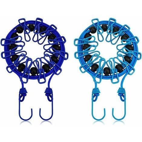 Lot de 2 cordes à linge de , coupe-vent, extensibles, rétractables, pour extérieur, intérieur, , camping