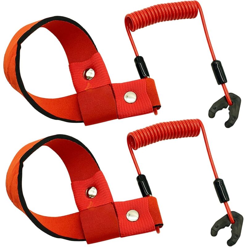 Lot de 2 cordons universels de sécurité pour interrupteur d'arrêt EW2-68348-00-00 Compatible avec Yamaha Jet Ski WaveRunner WaveVenture WaveRaider
