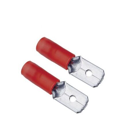 Lot de 2 Cosses Faston Mâle rouge 2,8x0,5mm