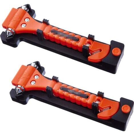 Lot de 2 coupe-ceintures et marteaux brise vitre d'urgence