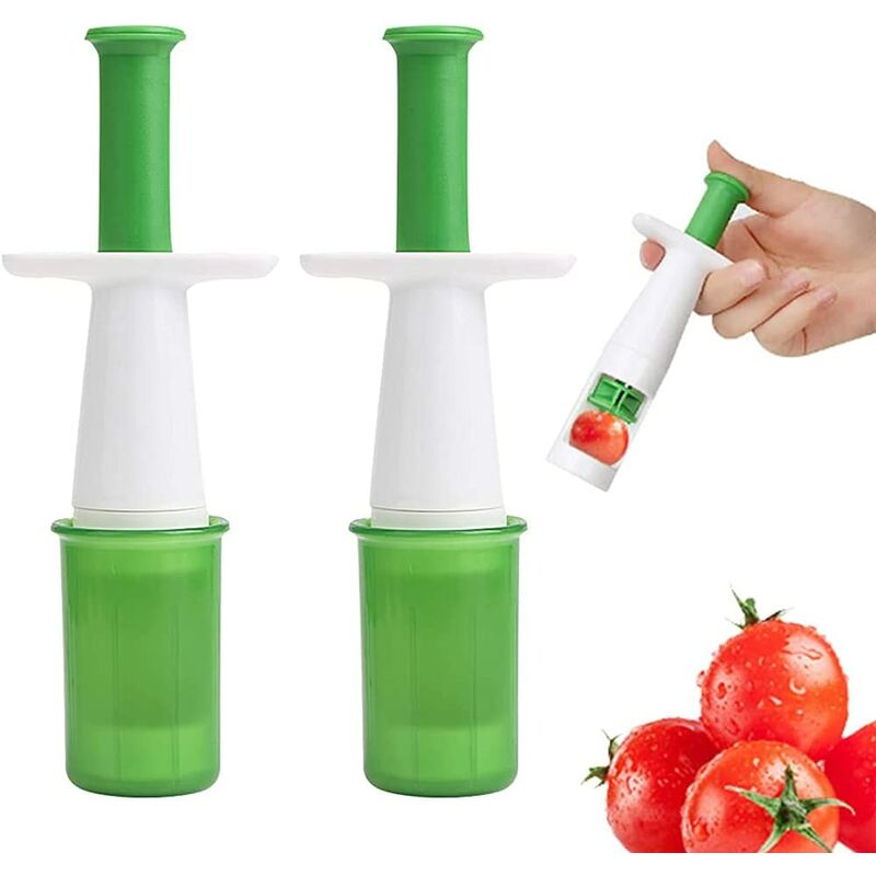 Lot de 2 coupe-raisin, coupe-tomate, coupe-légumes, outil de coupe créatif multifonctionnel, coupe-fruits et légumes pour gadgets à salade et