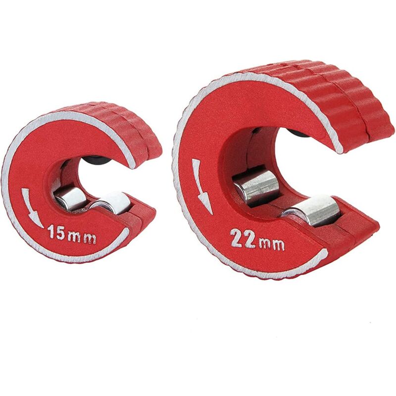 Lot de 2 coupe-tubes en cuivre 15 mm et 22 mm, mini outil de coupe de tubes automatique, coupe-tube manuel pour couper les tubes en cuivre et en