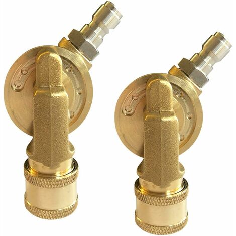 Lot de 2 coupleurs pivotants en laiton Adaptateurs pour bus de nettoyeur haute pression, déconnexion rapide 6,35 mm, 240 degrés, 7 angles réglables, 4500 PSI