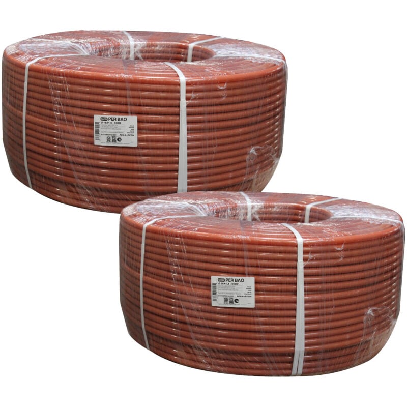 Blansol - Lot de 2 couronnes de 500 mètres de Tube per bao nu Ø16 Rouge
