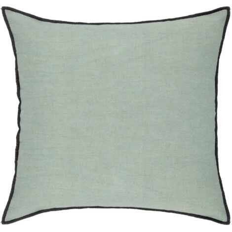 Lot de 2 coussin décoratif déhoussable en lin et coton coloris vert céladon - Longueur 45 x Profondeur 12 x Hauteur 45 cm -PEGANE-
