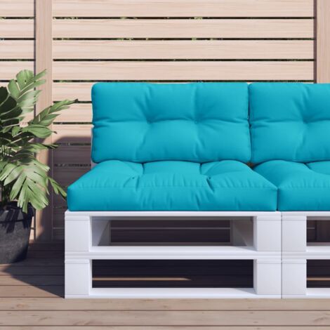Lot de 2 Coussin extérieur，Coussins de palette turquoise tissu CFW57555