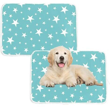 Lot de 2 coussinets anti-pipi lavables pour chiens, imperméables et réutilisables Tapis d'entraînement pour chiot Taille(50x70cm)