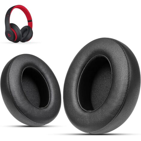 Lot de 2 coussinets d’oreille de rechange pour casque Beats Studio 2.0 / 3.0, noirs