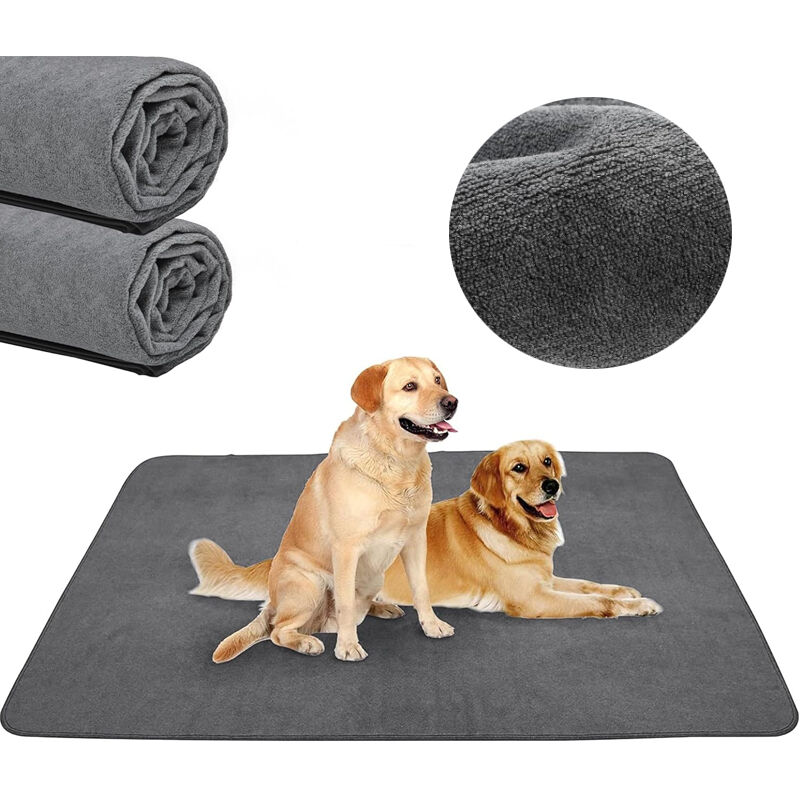 Lot de 2 coussinets lavables pour chiots, 107 x 77 cm, coussinets de dressage pour chien à absorption rapide, coussinets anti-fuite, réutilisables –