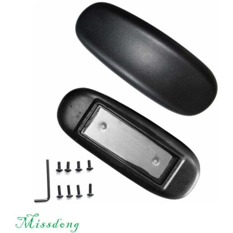 Lot de 2 Coussinets Universels pour Accoudoirs de Chaise de Bureau Noir 10,2 cm x 14 cm