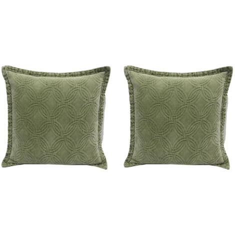 Lot de 2 coussins 45x45 cm en tissu vert