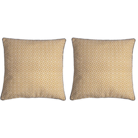 Lot de 2 coussins 50x50 cm en coton curry - CHAMBRAY