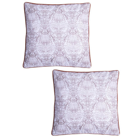 Lot de 2 coussins 50x50 cm imprimé vieux rose - PINKY