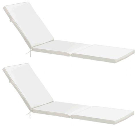 Lot de 2 coussins bain de soleil polyester écru 186 x 53 x 5 cm