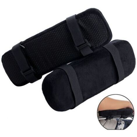 Lot de 2 Coussins d'Accoudoirs Ergonomiques pour Chaise de Bureau - en Mousse à Mémoire de Forme - Housses pour le Soulagement des Coudes