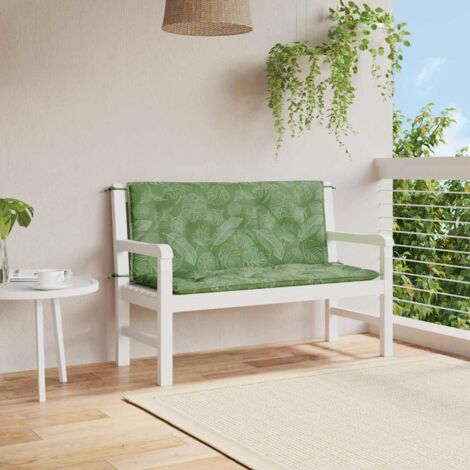 Lot de 2 Coussins de banc de jardin  Coussin D'extérieur Coussin Déco confort  motif de feuilles tissu 59510