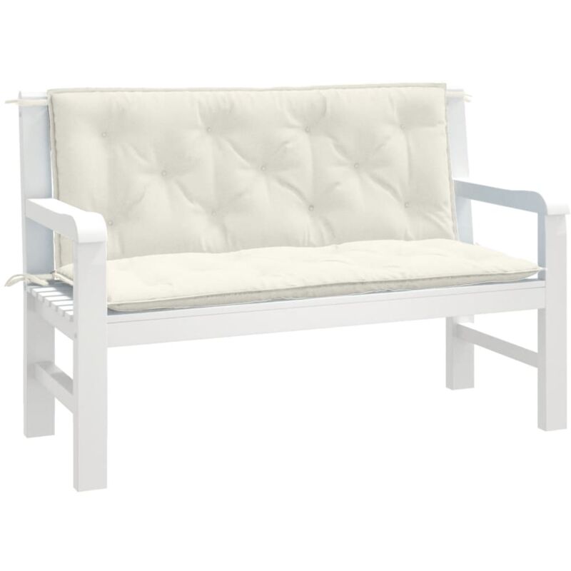 Vidaxl - Coussins de banc de jardin lot de 2 crème mélangé tissu