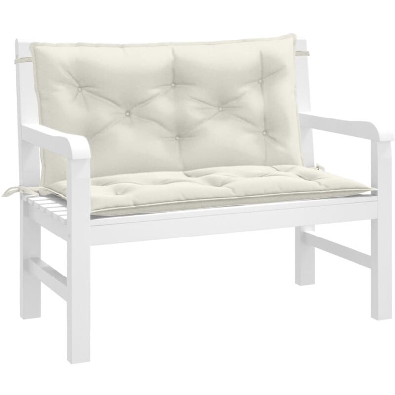 Vidaxl - Coussins de banc de jardin lot de 2 crème mélangé tissu
