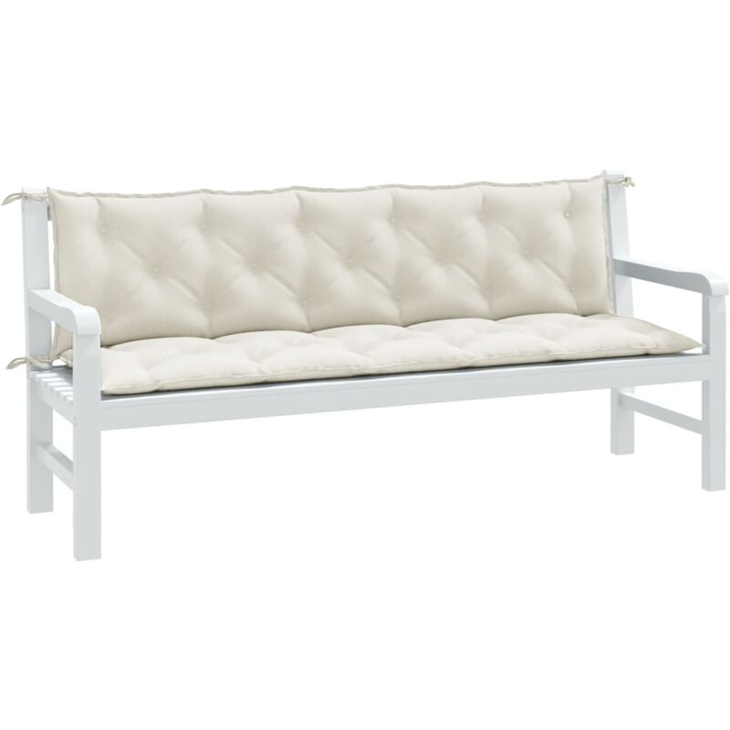 Vidaxl - Coussins de banc de jardin lot de 2 crème mélangé tissu