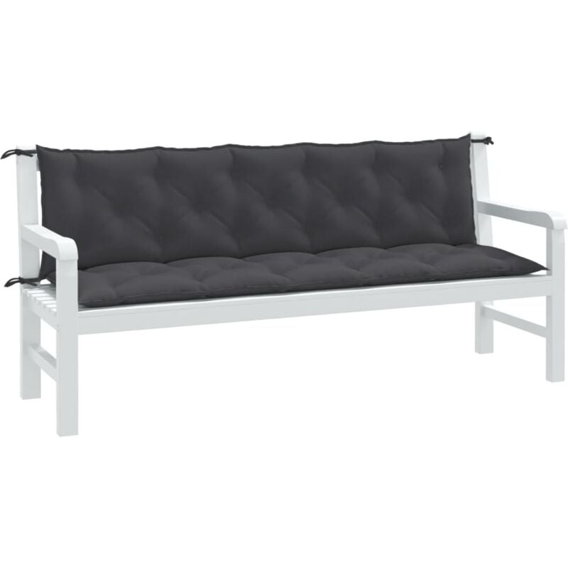 Vidaxl - Coussins de banc de jardin lot de 2 anthracite mélangé tissu