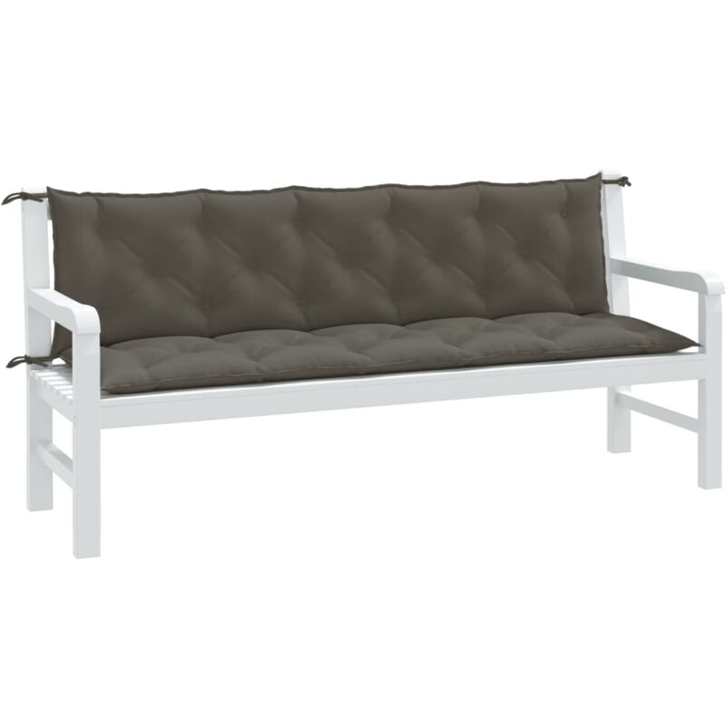 Vidaxl - Coussins de banc de jardin lot de 2 gris foncé mélangé tissu