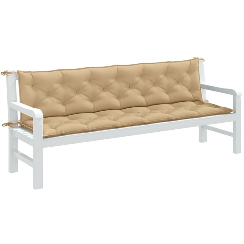 Vidaxl - Coussins de banc de jardin lot de 2 beige mélangé tissu