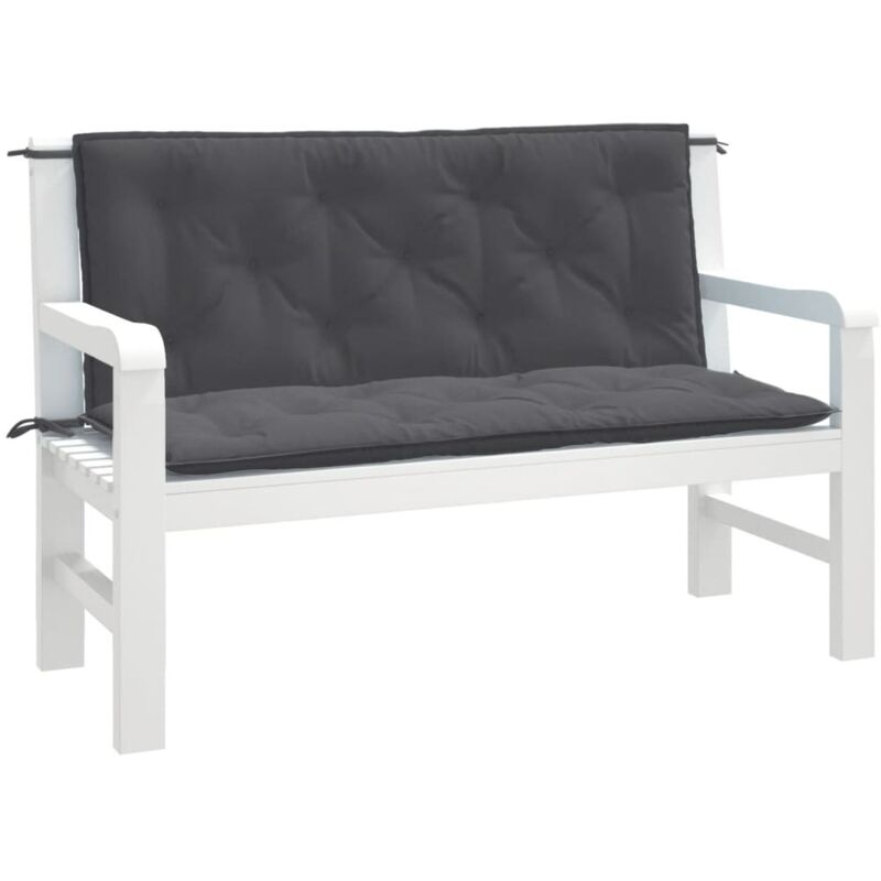 Vidaxl - Coussins de banc de jardin lot de 2 anthracite mélangé tissu