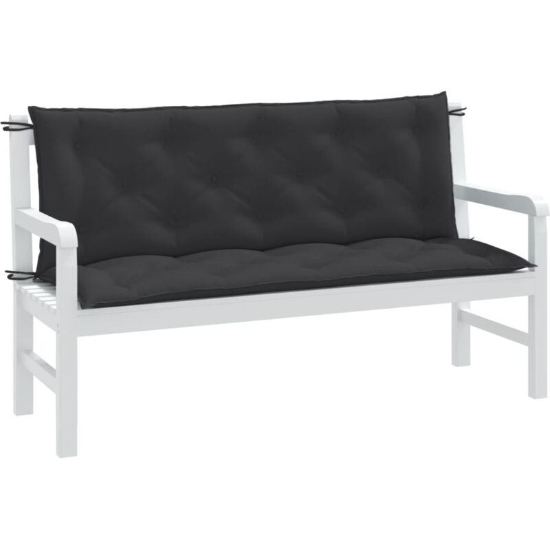 Vidaxl - Coussins de banc de jardin lot de 2 anthracite mélangé tissu