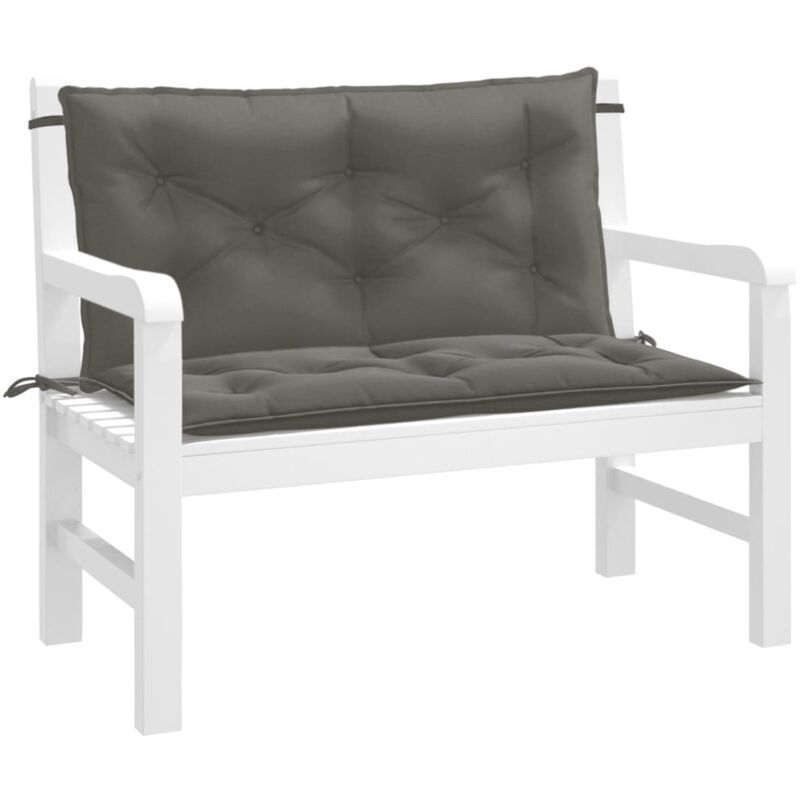 Vidaxl - Coussins de banc de jardin lot de 2 gris foncé mélangé tissu