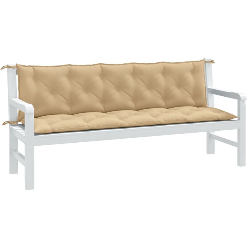 Vidaxl - Coussins de banc de jardin lot de 2 beige mélangé tissu