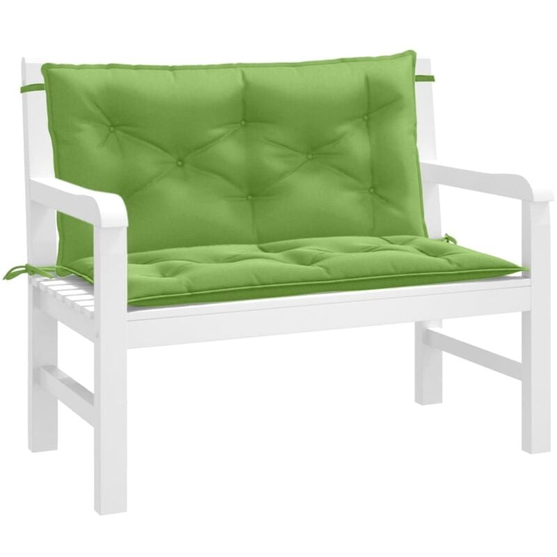 Coussins de banc de jardin lot de 2 vert mélangé tissu vidaXL