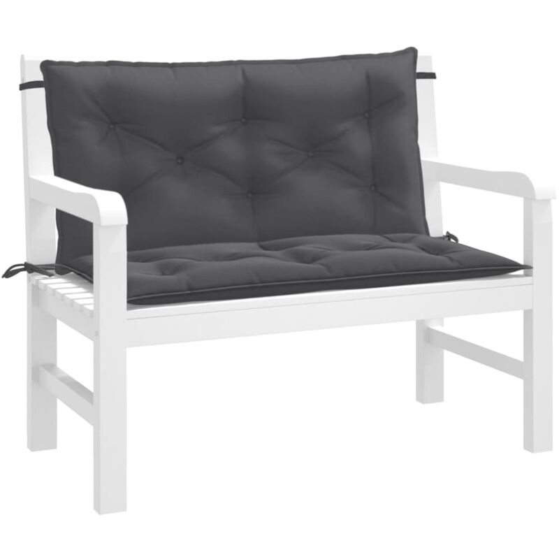 Vidaxl - Coussins de banc de jardin lot de 2 anthracite mélangé tissu