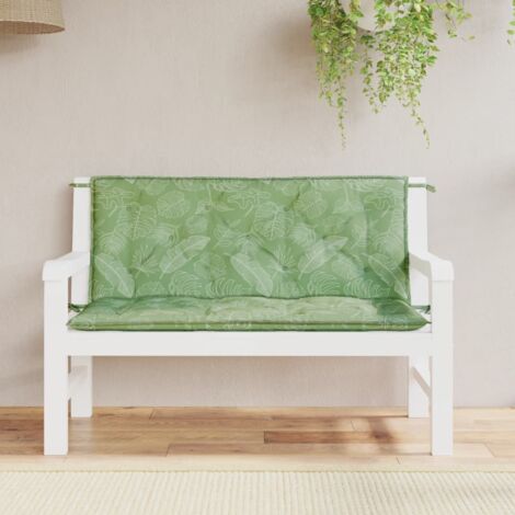 Lot de 2 Coussins de banc de jardin，Coussin extérieur motif de feuilles tissu CFW19138