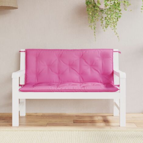 Lot de 2 Coussins de banc de jardin,Coussin extérieur rose 120x50x7 cm tissu CFW69641