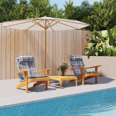 Lot de 2 Coussins de chaise adirondack  Coussin Déco confort  carreaux gris 33300