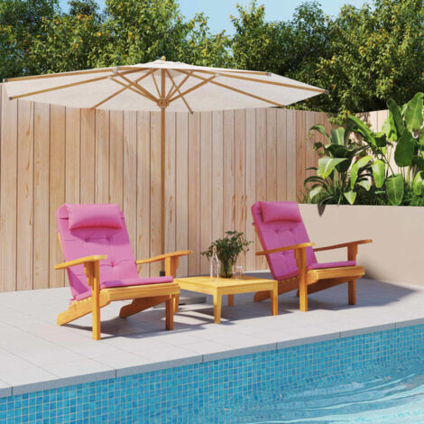 Lot de 2 Coussins de chaise adirondack  Coussin Déco confort  rose tissu oxford 95996