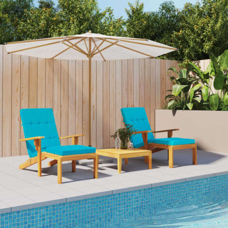 Lot de 2 Coussins de chaise longue  Coussin Déco confort  turquoise tissu oxford 95450
