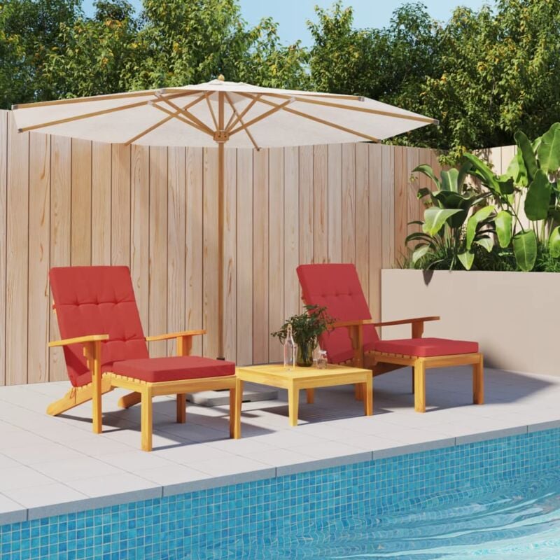 Maisonchic - Lot de 2 Coussins de chaise longue, Coussins de siège rouge tissu oxford KLZ12380 design in