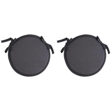 Lot de 2 coussins de chaise ronds imperméables pour jardin ou café C--