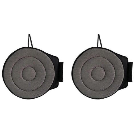 Lot de 2 coussins de siège pivotants à 360°, gris, 40 cm (15,7 po)